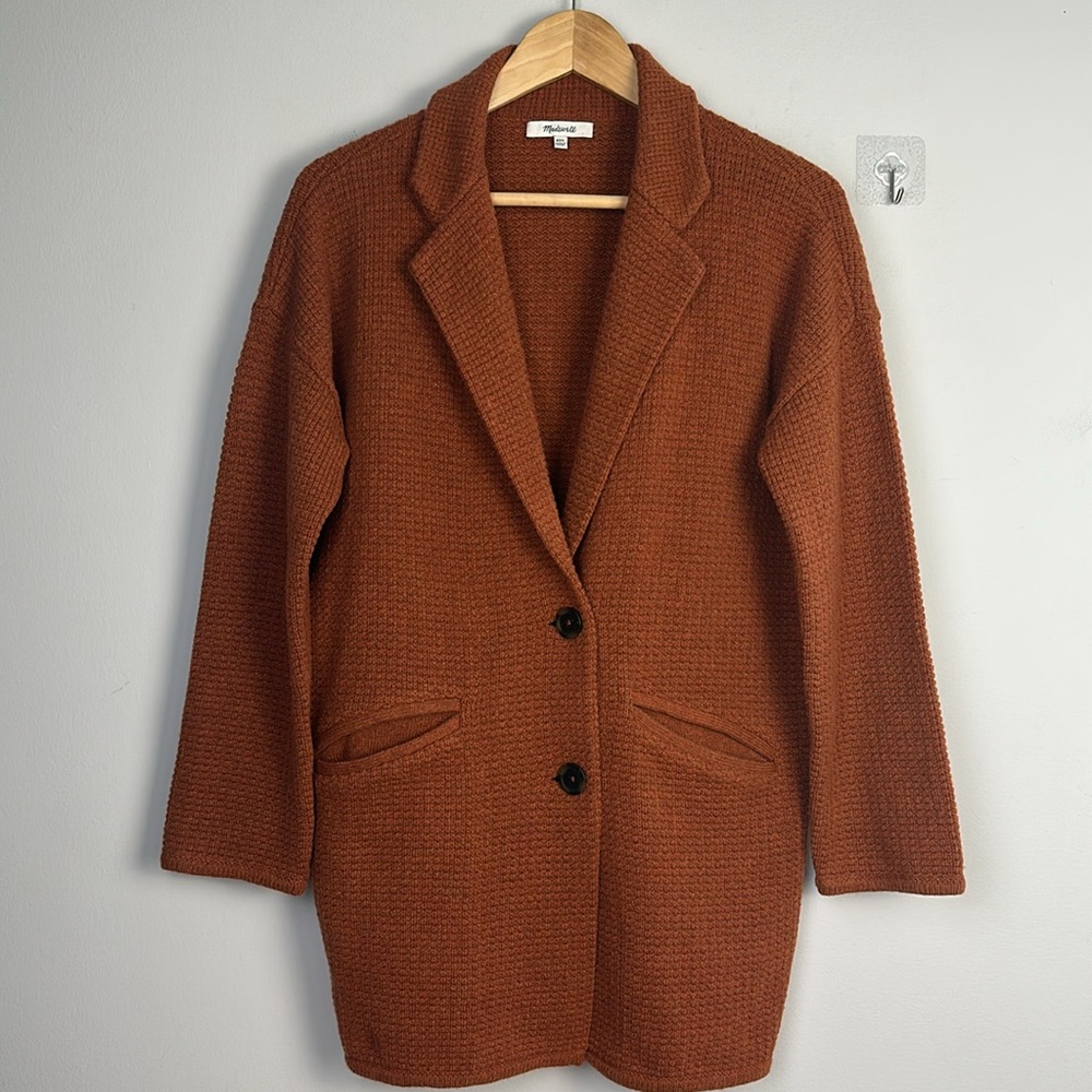 Madewell Textured BlazernSweater Jacket Size XXS Cozy Cardigan Knit Slouchy Coat - Picture 12 of 16
